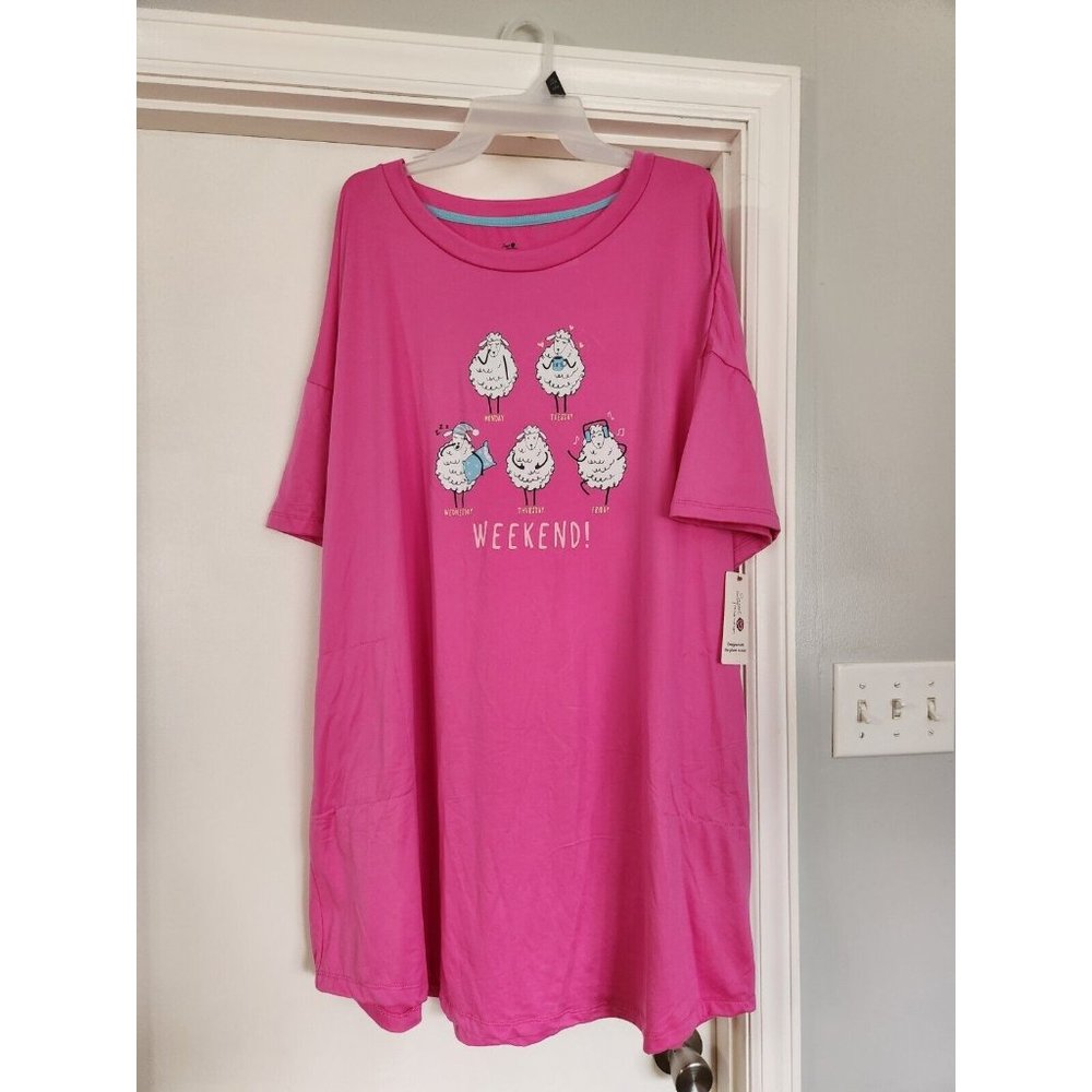 NWT Pink Weekend Sheep Gown 2X 3X